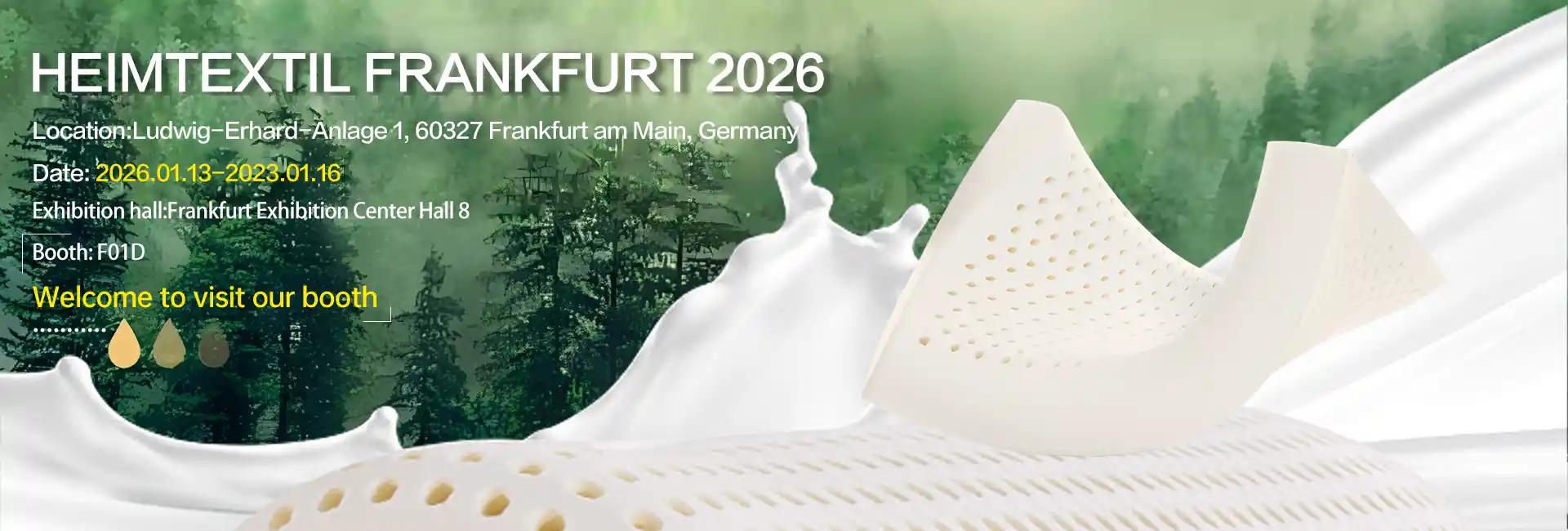 Jste připraveni na mezinárodní veletrh bytového a komerčního textilu 2026? Navštivte Jiasheng Latex na F01D